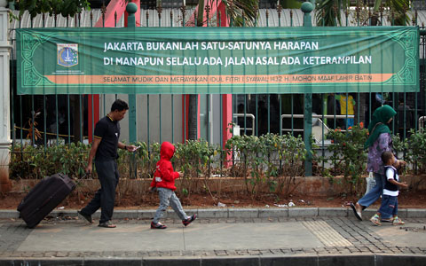 Pesan Mudik Disebar di Beberapa Titik Jakarta